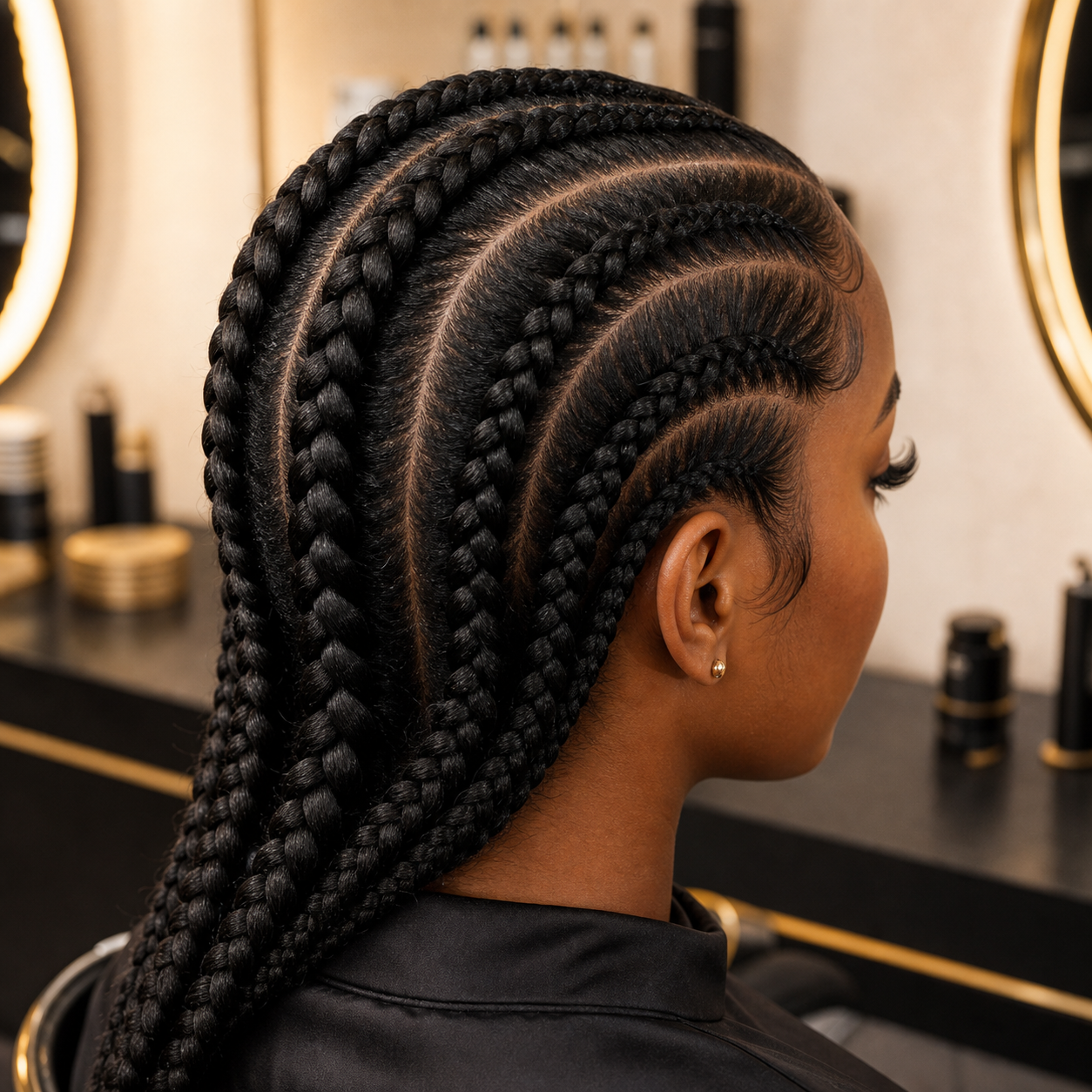 Coiffage protecteur avec tresses nettes et brillantes